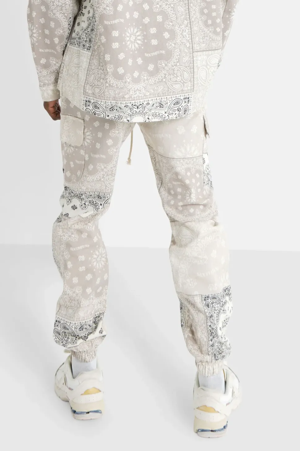 Pantalon Cargo Bandana Patchwork Beige