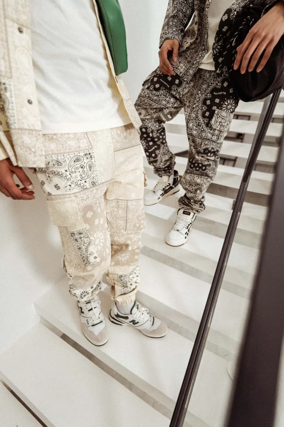 Pantalon Cargo Bandana Patchwork Beige