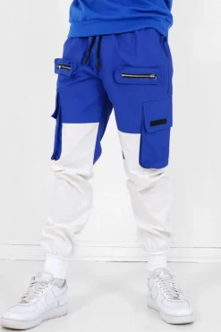 Pantalon Cargo Bicolore Bleu