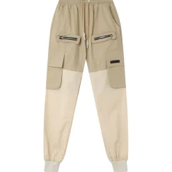 Pantalon Cargo Bicolore Beige