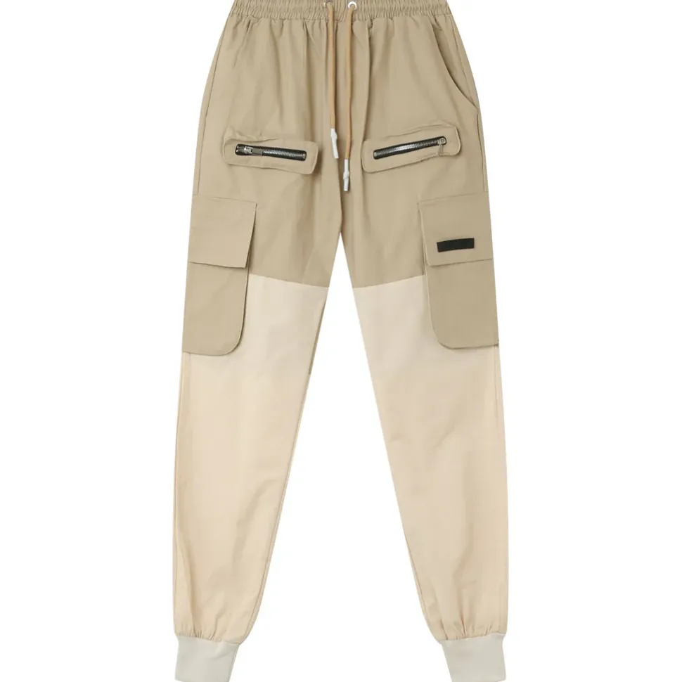 Pantalon Cargo Bicolore Beige