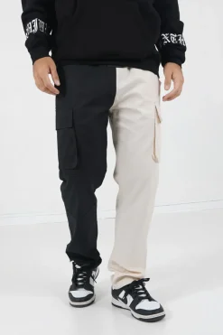 Pantalon Cargo Bicolore Poches Multicolore