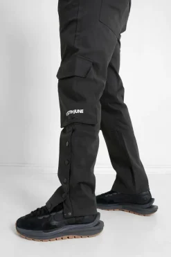 Pantalon Cargo Boutons Chevilles Gris Fonce