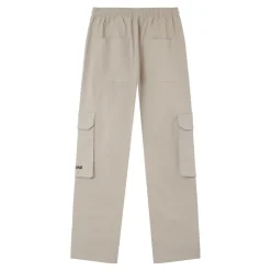 Pantalon Cargo Boutons Chevilles Beige