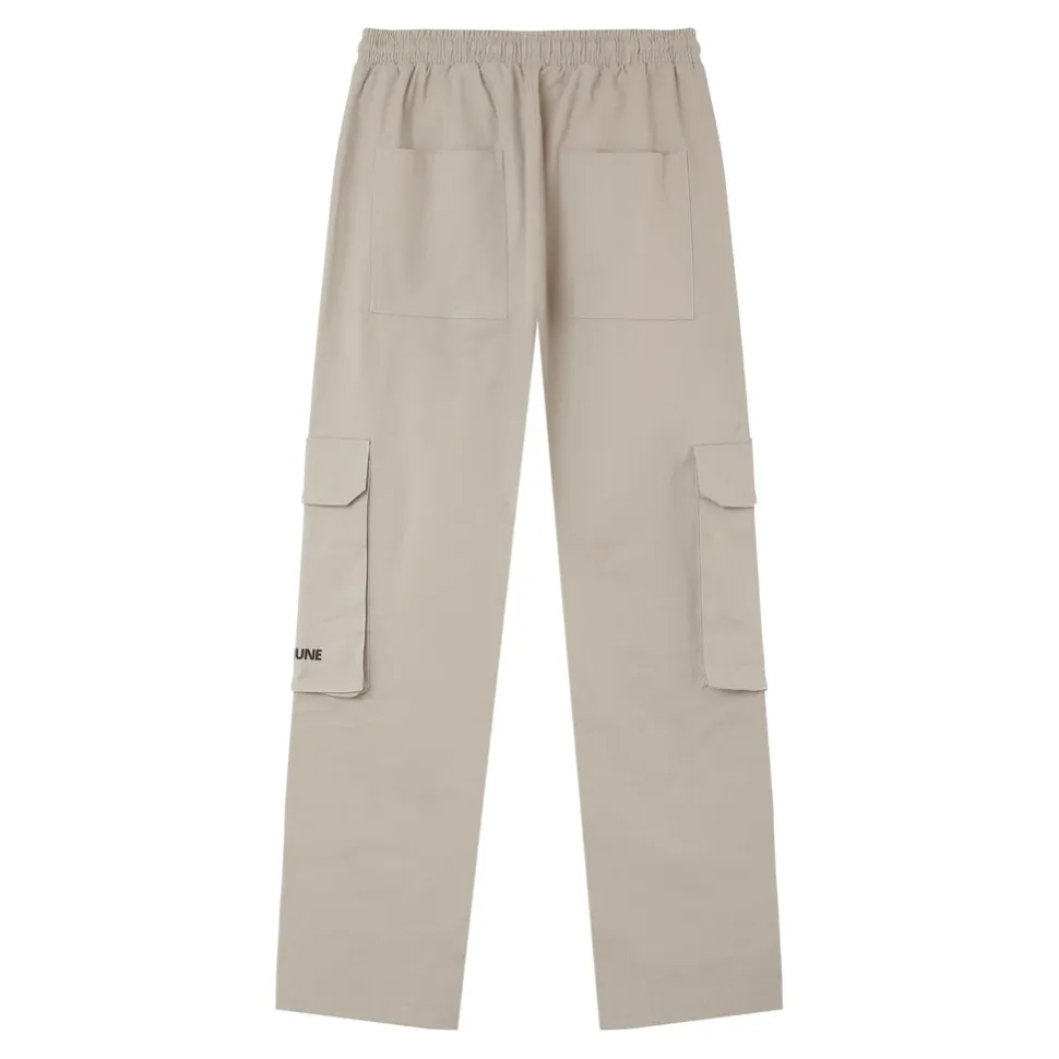 Pantalon Cargo Boutons Chevilles Beige