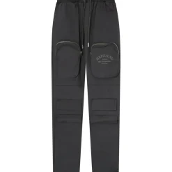 Pantalon Cargo Broderies Poche Gris Fonce