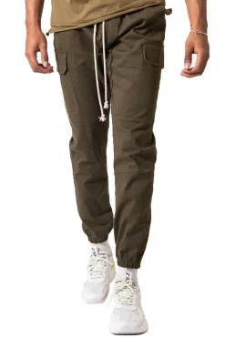 Pantalon Cargo Cordons Vert Kaki