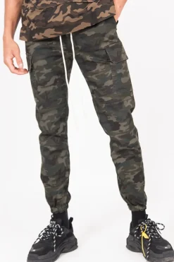 Pantalon Cargo Cordons Vert Kaki