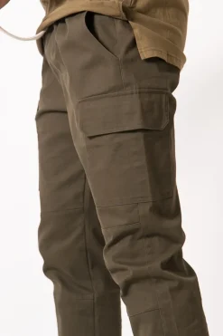 Pantalon Cargo Cordons Vert Kaki