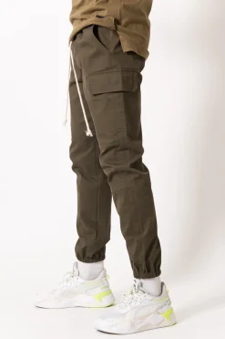Pantalon Cargo Cordons Vert Kaki