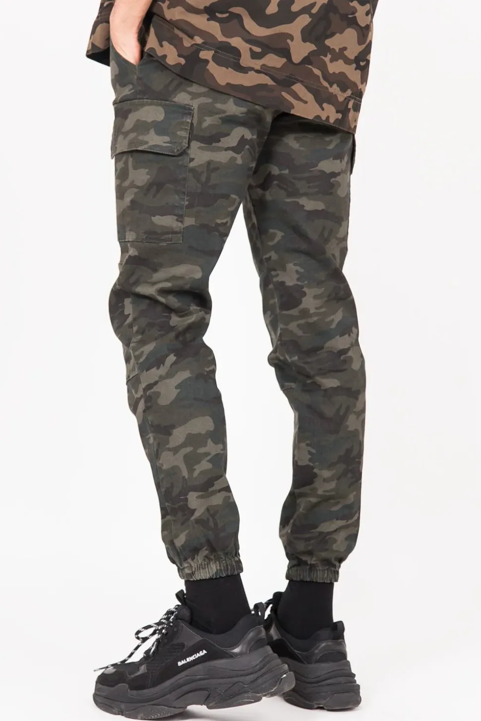 Pantalon Cargo Cordons Vert Kaki