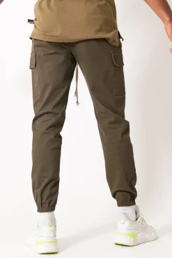Pantalon Cargo Cordons Vert Kaki