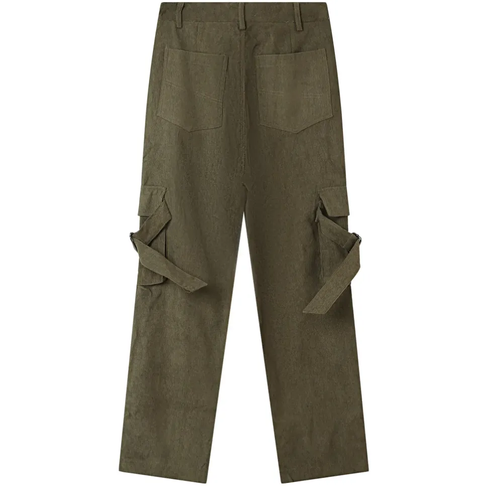 Pantalon Cargo Cotele Vert Fonce