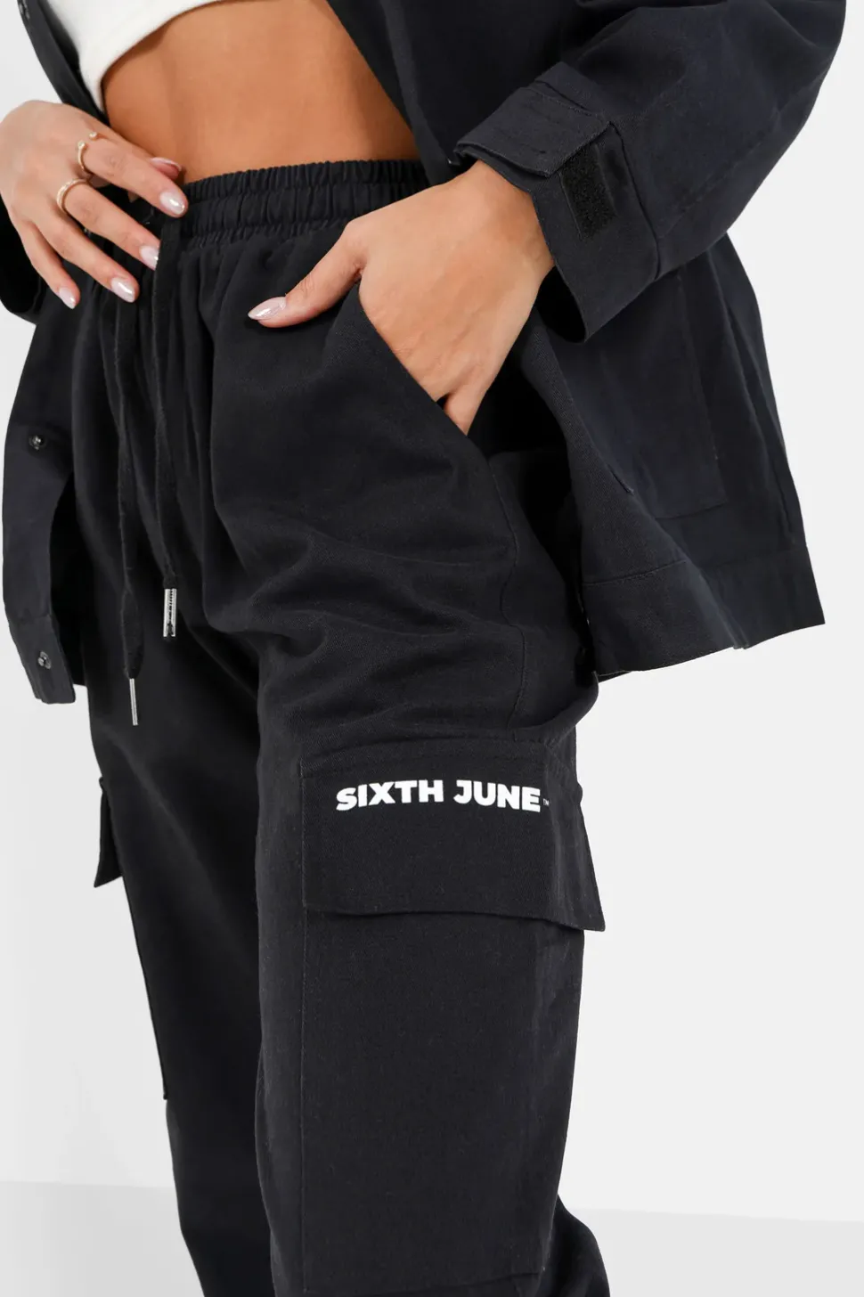 Pantalon Cargo Droit Noir