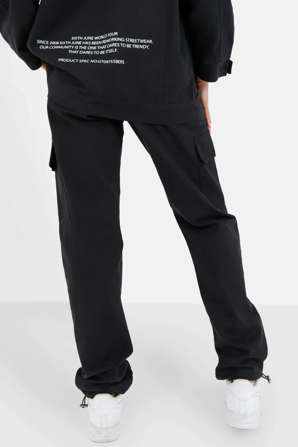 Pantalon Cargo Droit Noir