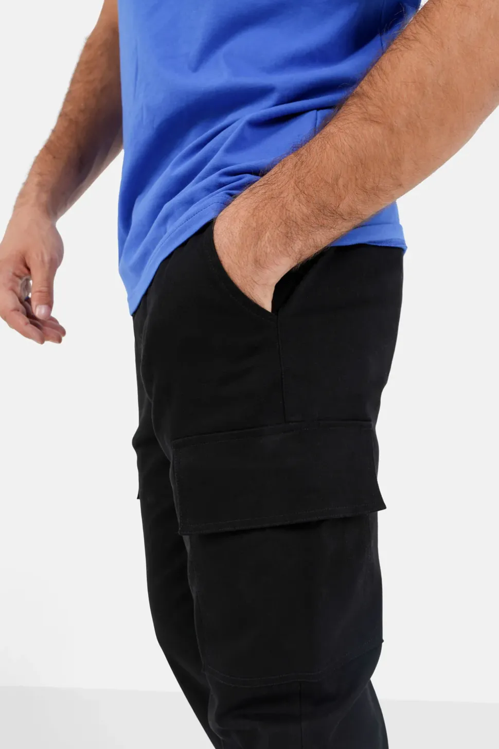 Pantalon Cargo Droit Scratch Noir