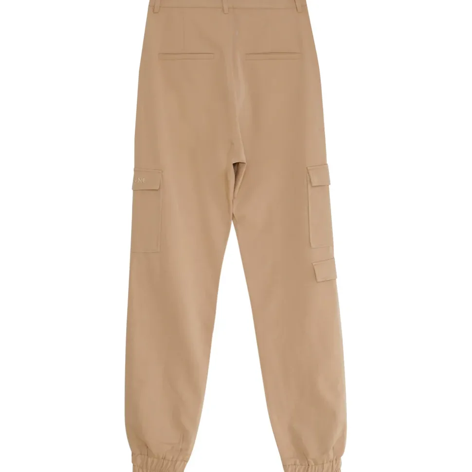 Pantalon Cargo Logo Brode Beige