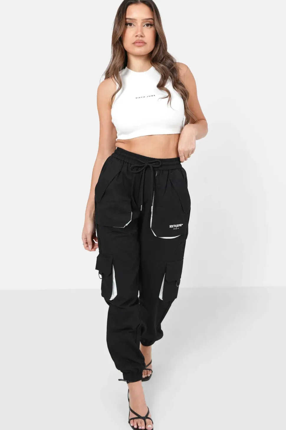 Pantalon Cargo Logo Large Noir