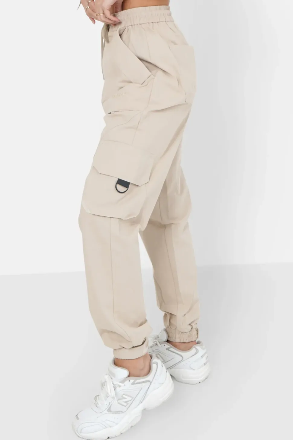 Pantalon Cargo Logo Large Beige