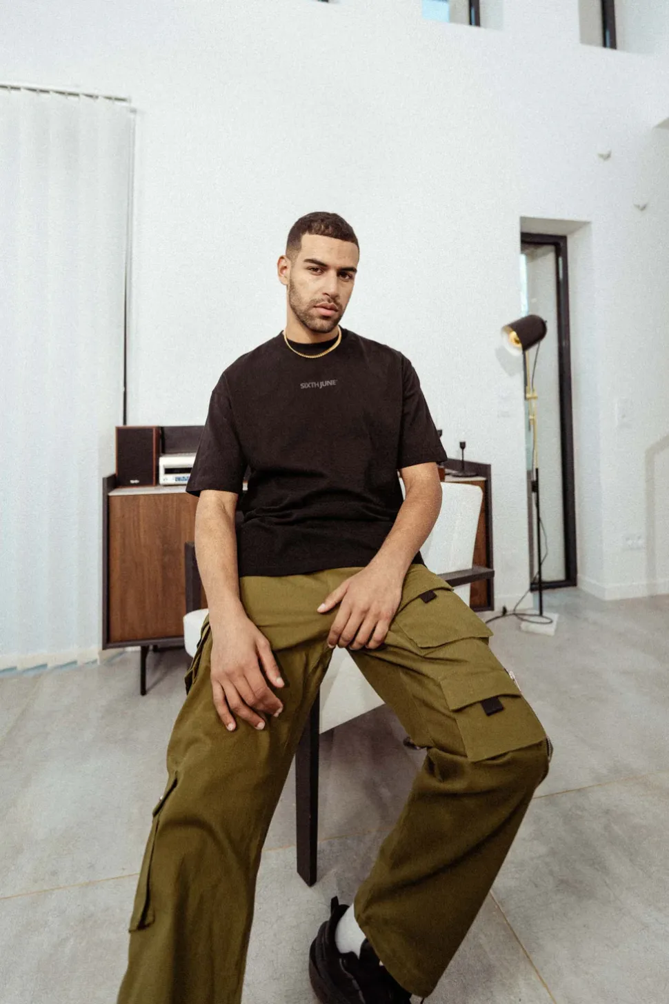 Pantalon Cargo Multi Poches Twill Vert Kaki