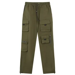 Pantalon Cargo Multi Poches Twill Vert Kaki