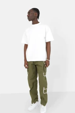 Pantalon Cargo Muti Poches Droit Vert