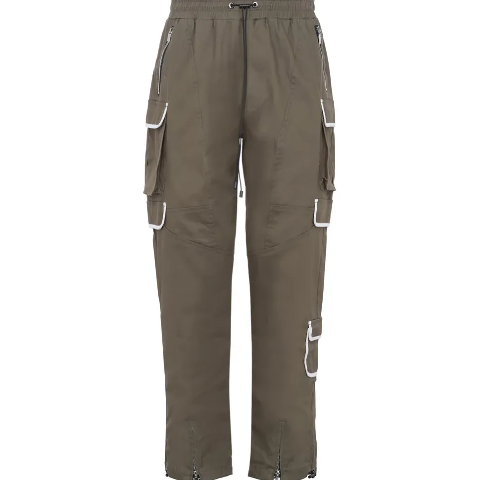 Pantalon Cargo Muti Poches Droit Vert
