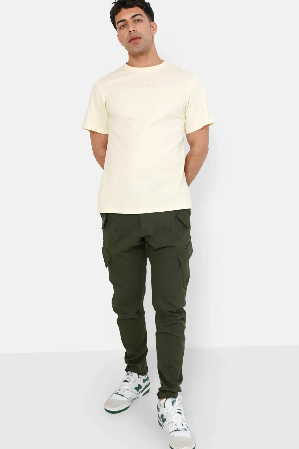 Pantalon Cargo Poches Avant Kaki