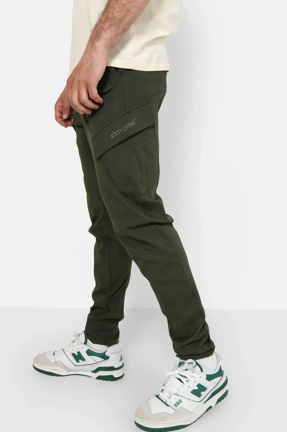 Pantalon Cargo Poches Avant Kaki