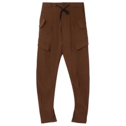 Pantalon Cargo Poches Avant Marron Fonce