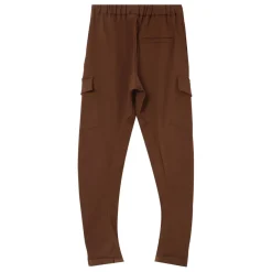 Pantalon Cargo Poches Avant Marron Fonce