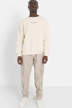 Pantalon Cargo Poches Scratch Beige Clair