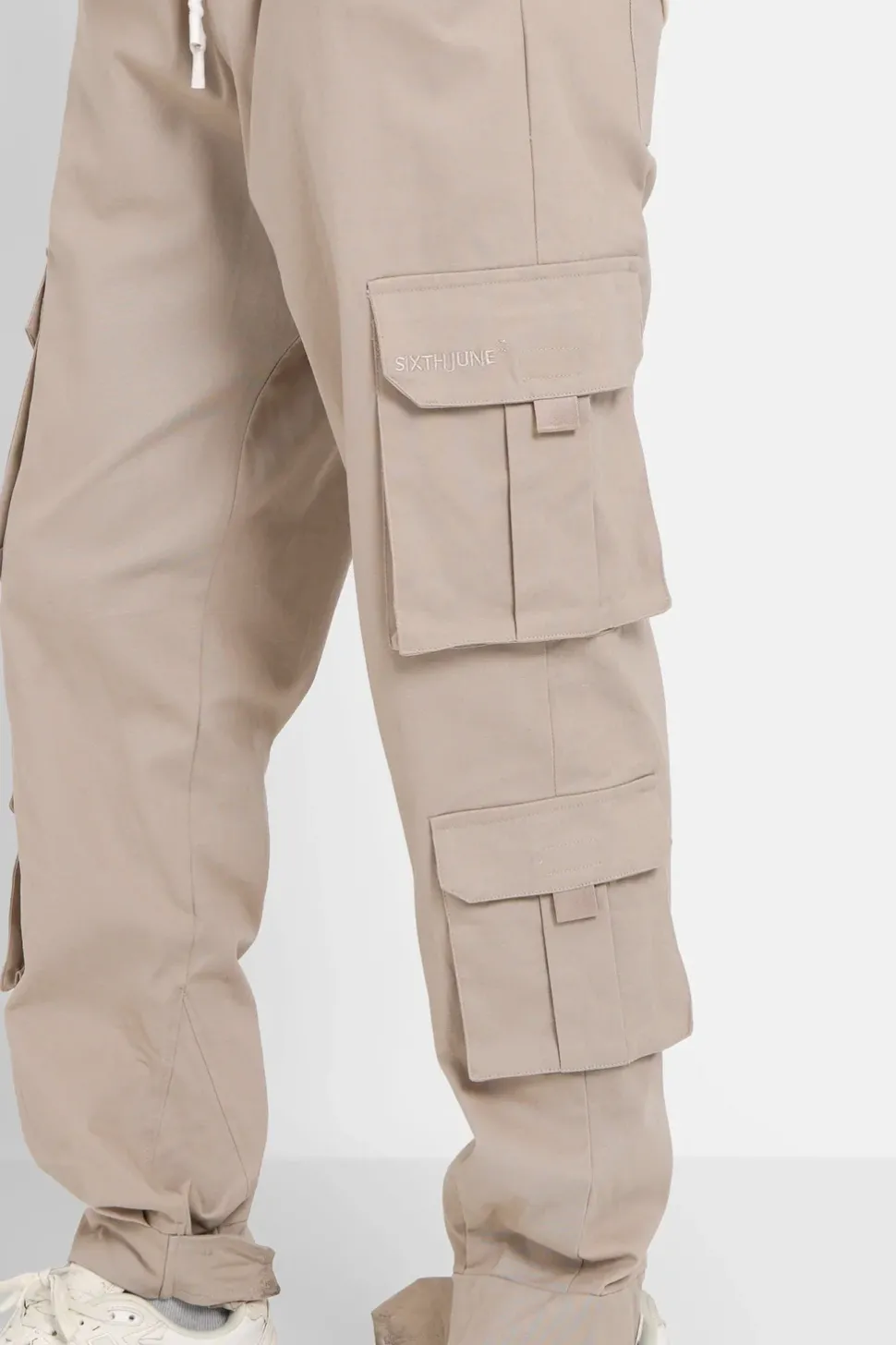 Pantalon Cargo Poches Scratch Beige Clair