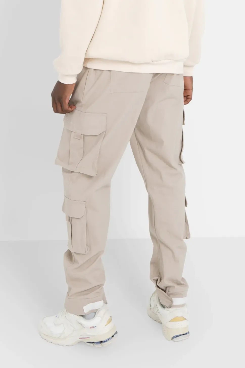 Pantalon Cargo Poches Scratch Beige Clair