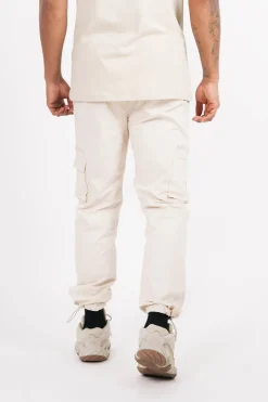 Pantalon Cargo Poches Zip Beige Clair