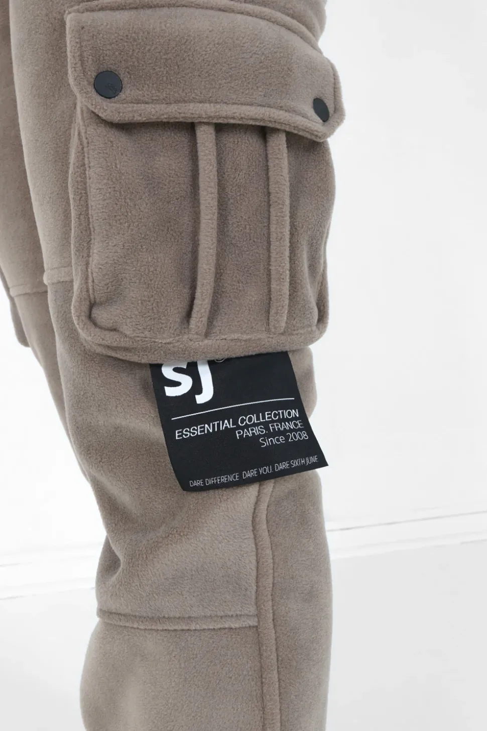 Pantalon Cargo Polaire Beige Fonce