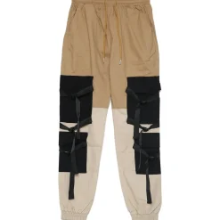 Pantalon Cargo Tactique Empiecements Sangles Beige