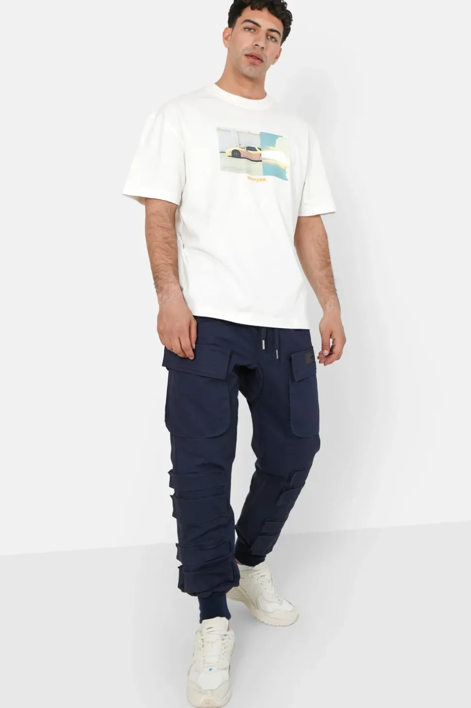Pantalon Cargo Tactique Large Bleu Fonce