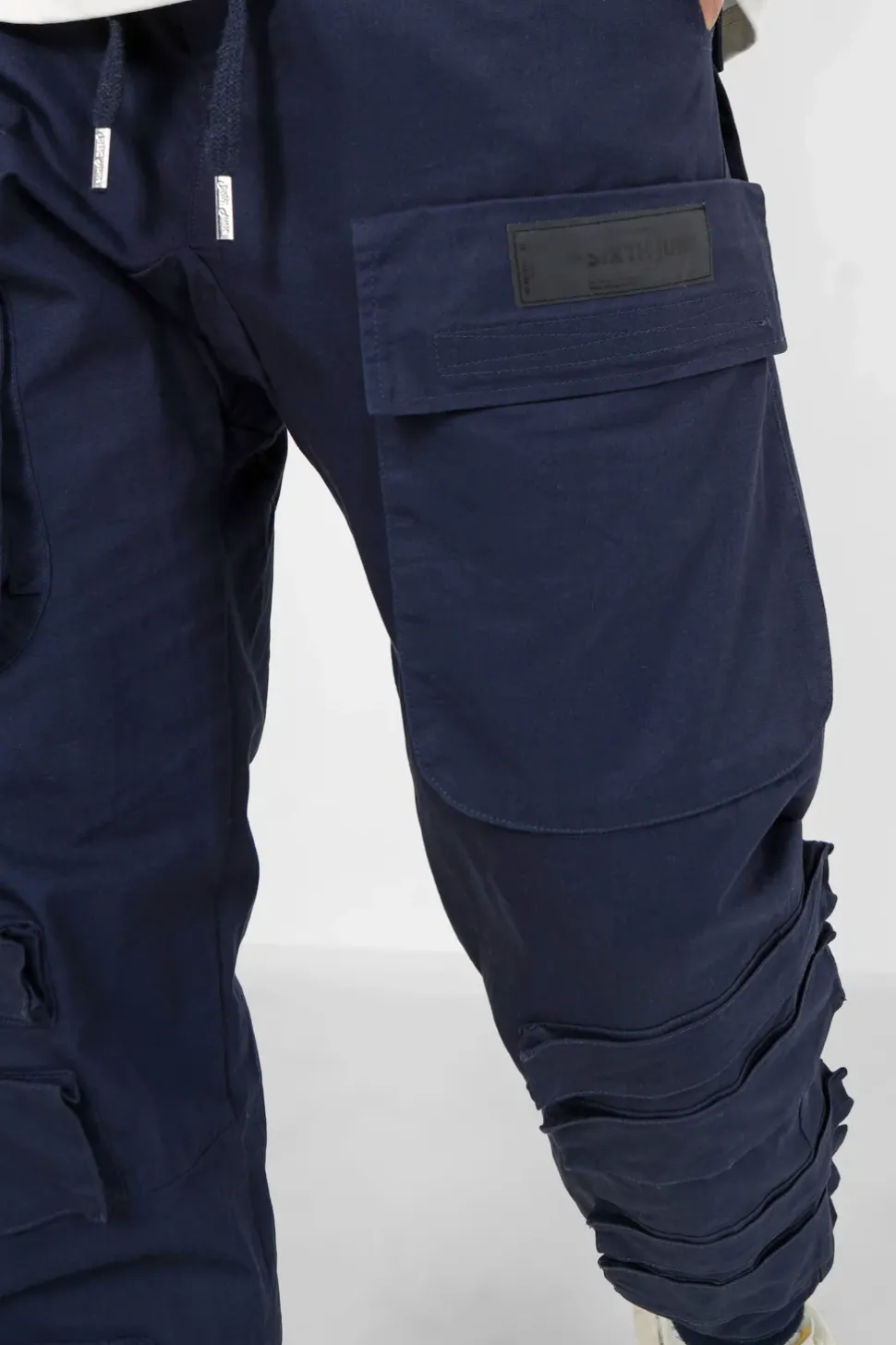 Pantalon Cargo Tactique Large Bleu Fonce
