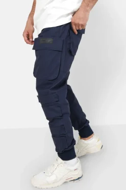 Pantalon Cargo Tactique Large Bleu Fonce