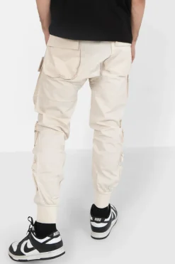 Pantalon Cargo Tactique Large Beige Clair