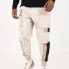 Pantalon Cargo Tricolore Beige