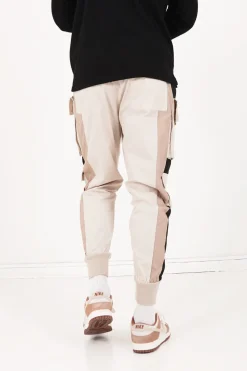 Pantalon Cargo Tricolore Beige