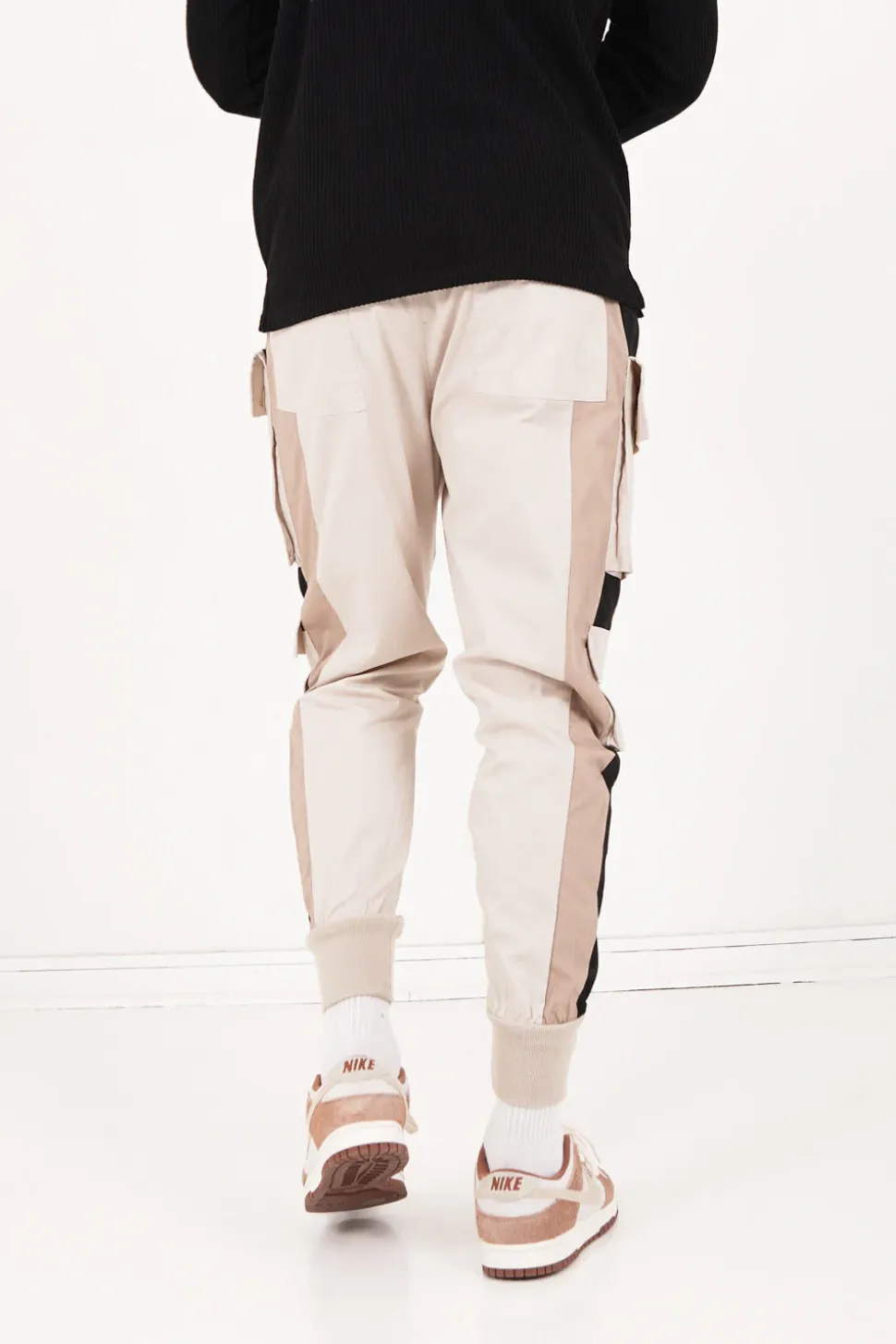 Pantalon Cargo Tricolore Beige