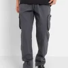 Pantalon Cargo Zip Gris Fonce
