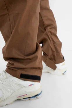 Pantalon Cargo Zip Marron Fonce