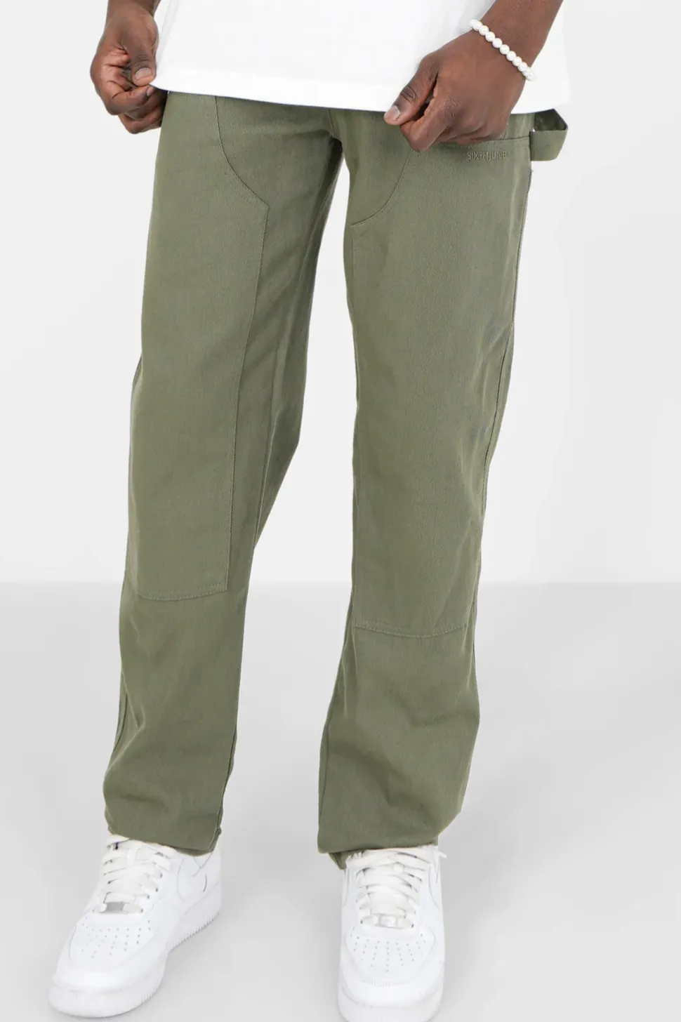 Pantalon Carpenter Poches Vert Kaki
