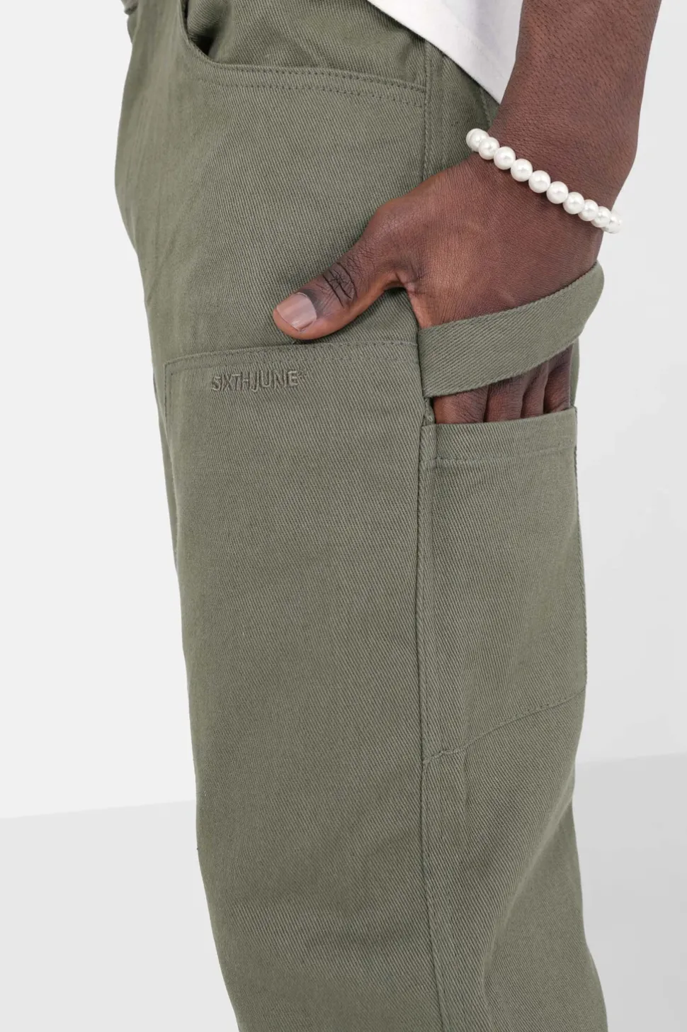 Pantalon Carpenter Poches Vert Kaki