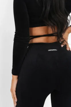 Pantalon Cordons Velours Cotele Noir