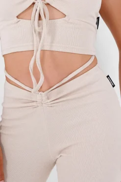 Pantalon Cotele Cordons Beige
